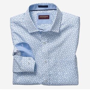 JOHNSTON & MURPHY Flyaway Planes Print Shirt Men’s Long Sleeve Button Up Size XL